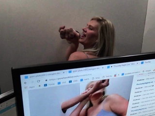 Two hot MILFs giving gloryhole blowjobs on live cam