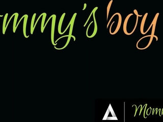 Blonde stepmom helping her precious boi to feel good