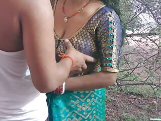 Indian Village bhabhi in forest