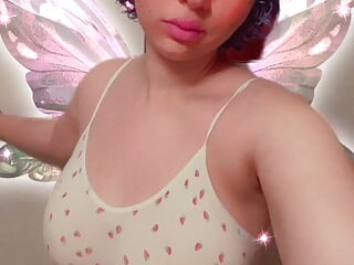 Chubby fairy slut plays with her big boobs and ass