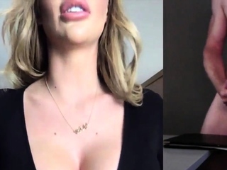 CFNM femdom busty MILF teases webcam jerker till he cums
