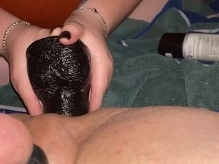 'Wife pounds sissy husbands Sissypussy balls deep with bbc dildo'