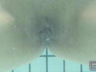 Crazy cougar Mari's GoPro underwater internal cumshot