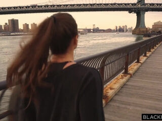 Sucking on that big black dick and getting pounded really hard