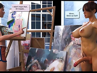 Big Cock Shemale Eva Wants to Fuck the Artist