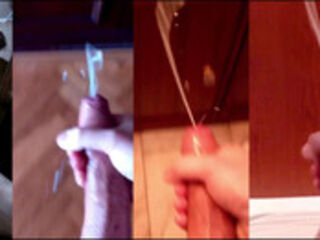 Liters of hot and thick semen! Massive cumshots moaning at full power! Compilation of mega cumshots of my big veiny cock!