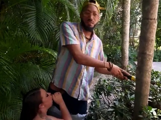 Gardener Fucks Pornstar In Clients Garden - Richh Des