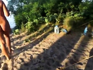 Wild German Amateur Couple Pees in the Lake