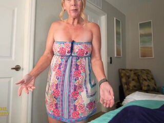 Horny Blonde Stepmom Wakes Steps on with Curvy Cowgirl Ride