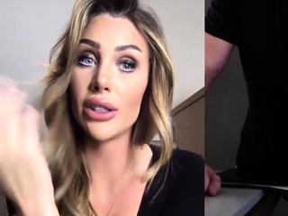 Blonde CFNM babe watch guy jerking cock