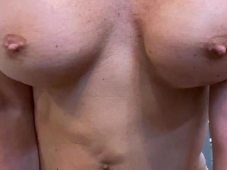 Awesome Big Boobs Blonde Masturbates In The Shower
