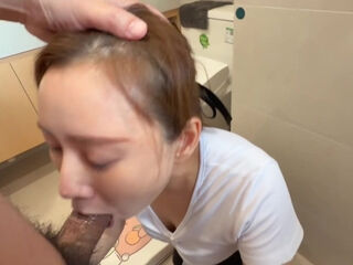 We hide in a bathroom and I smash her mouth