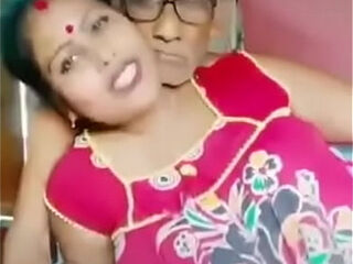 Old man sucking boobs